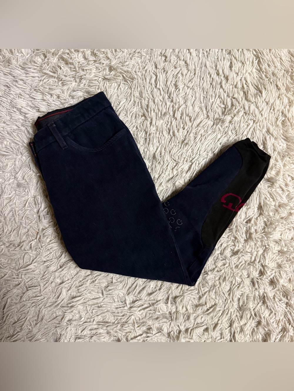 Women’s Size IT42 Navy Cavalleria Toscana Knee Patch Horseback Riding Breeches